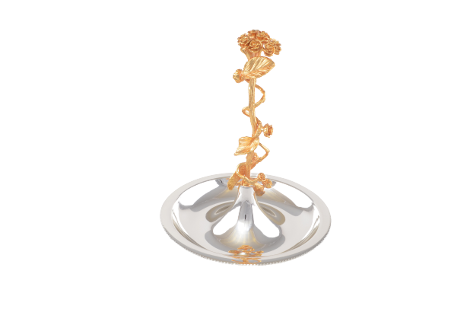 MEVLANA FUNNEL PLATE FOR NUTS SILVER-GOLD SMALL resmi