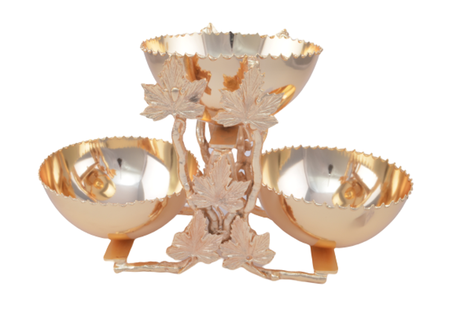 Picture of MEVLANA TRIPLE BOWL LONG LEAVES GOLD