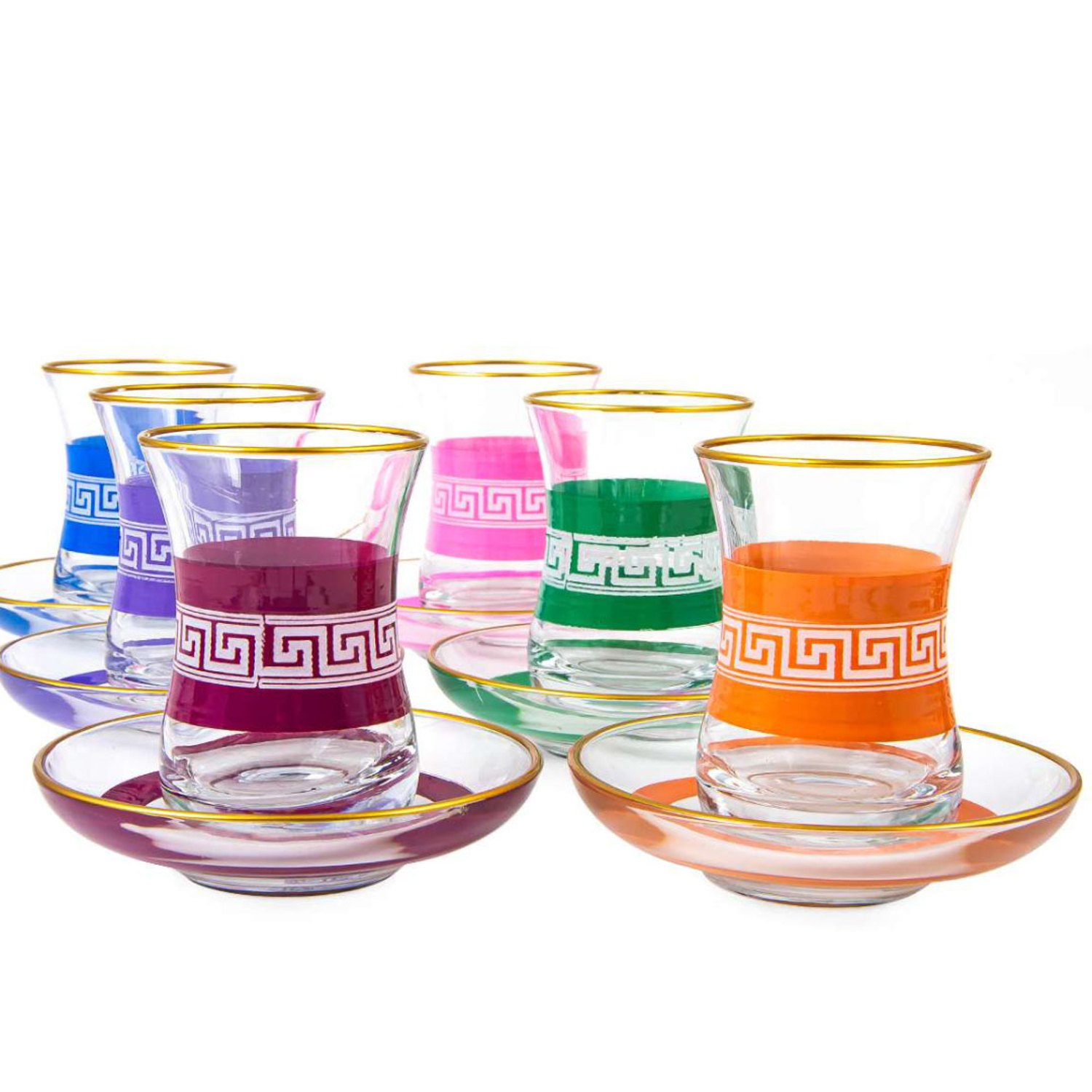 Picture of MEVLANA TEA GRAVURE PATTERNED 6-PIECE TEA SET COLORFUL