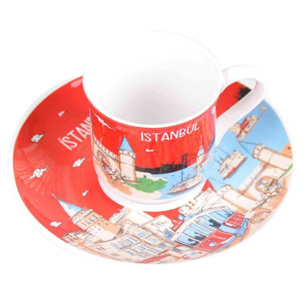 Picture of MEVLANA BAZAAR ISTANBUL PATTERNED 2-PIECE COFFEE CUP SET