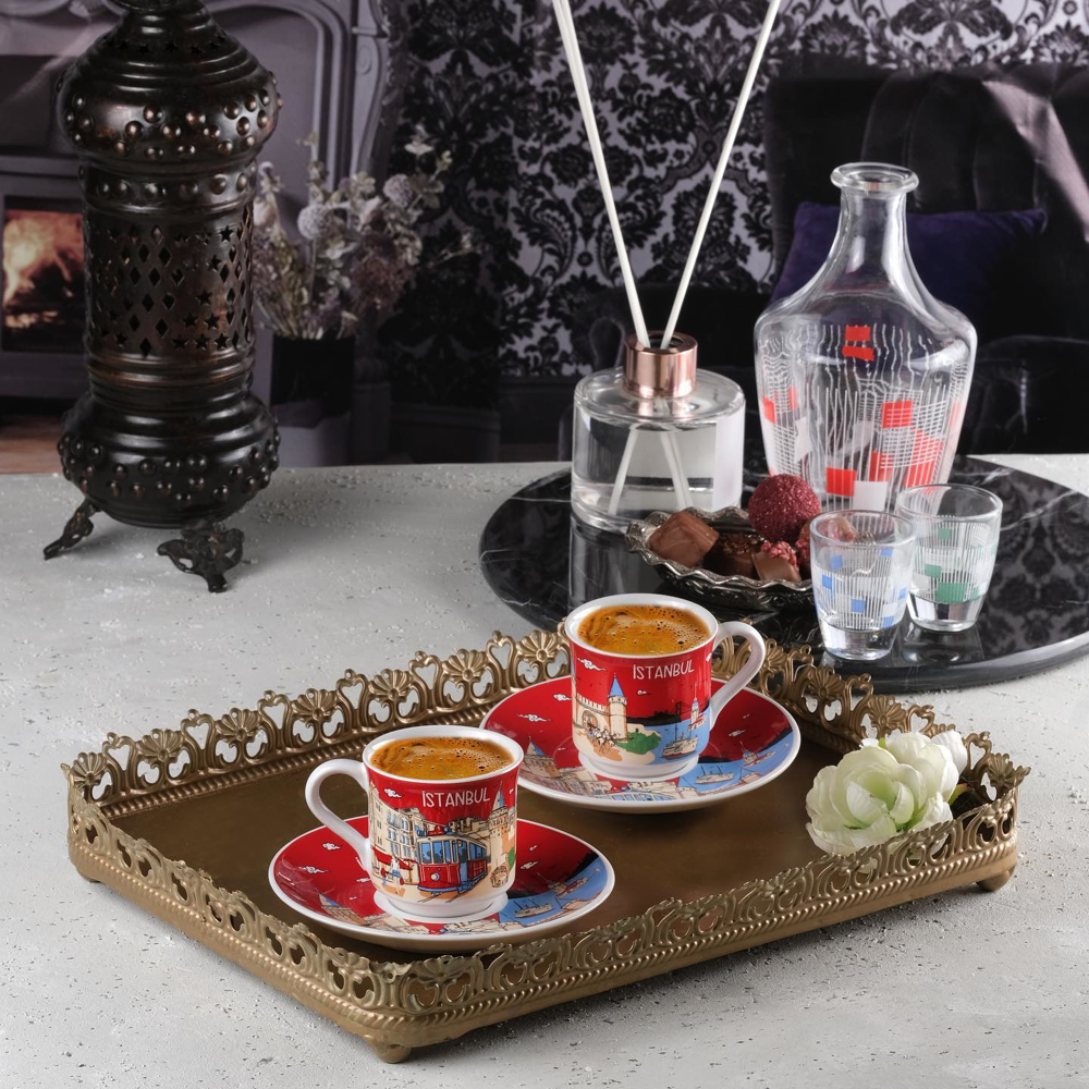 Picture of MEVLANA BAZAAR ISTANBUL PATTERNED 2-PIECE COFFEE CUP SET